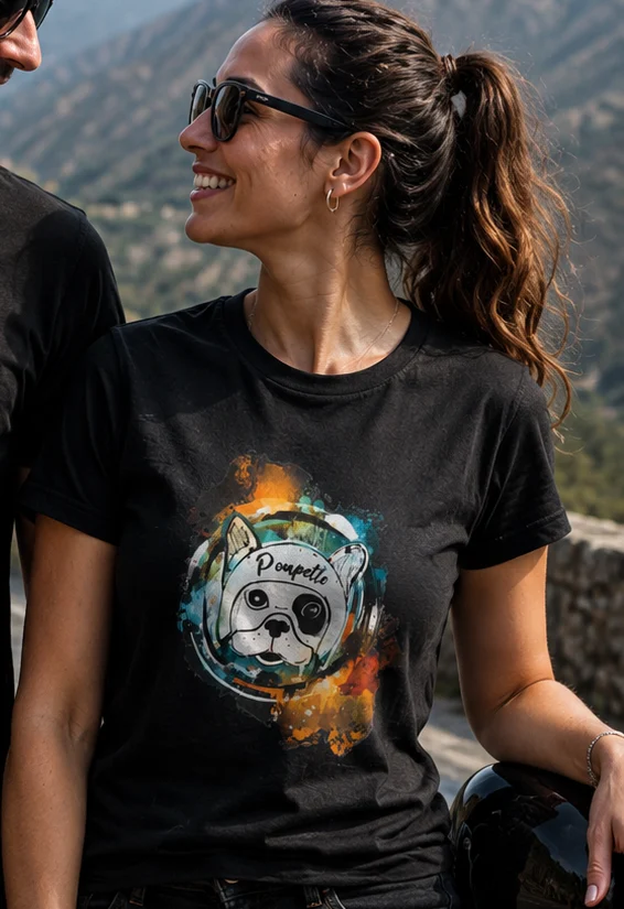 Le t-shirt Poupette porté, en extérieur